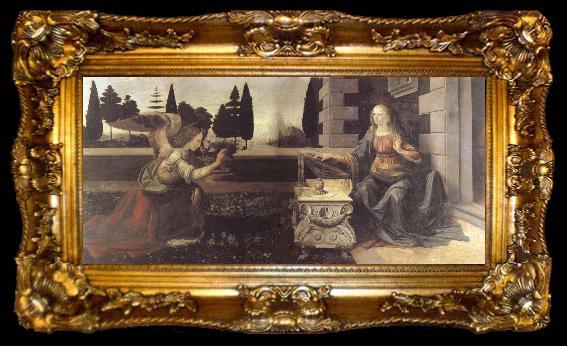 framed  Leonardo  Da Vinci The Annunciation, ta009-2